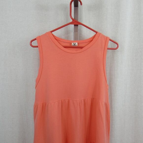 Sew In Love Small Coral Sleeveless Tank Tunic Tiered Cotton Dress Cottage - Picture 2 of 5